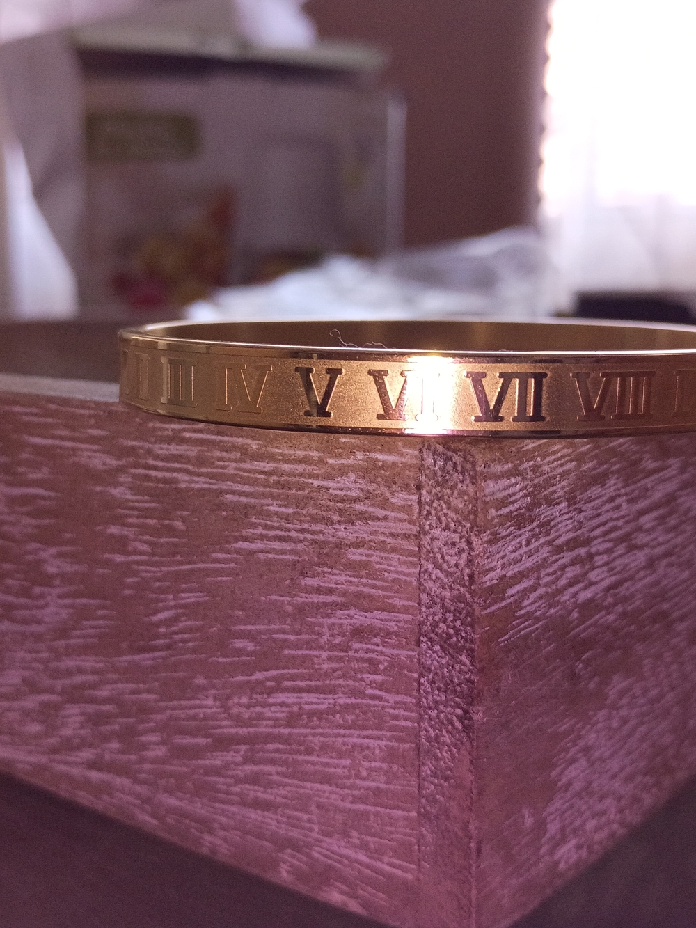 Gold Roman Numeral Bangle Bracelet - Picture 3 of 3